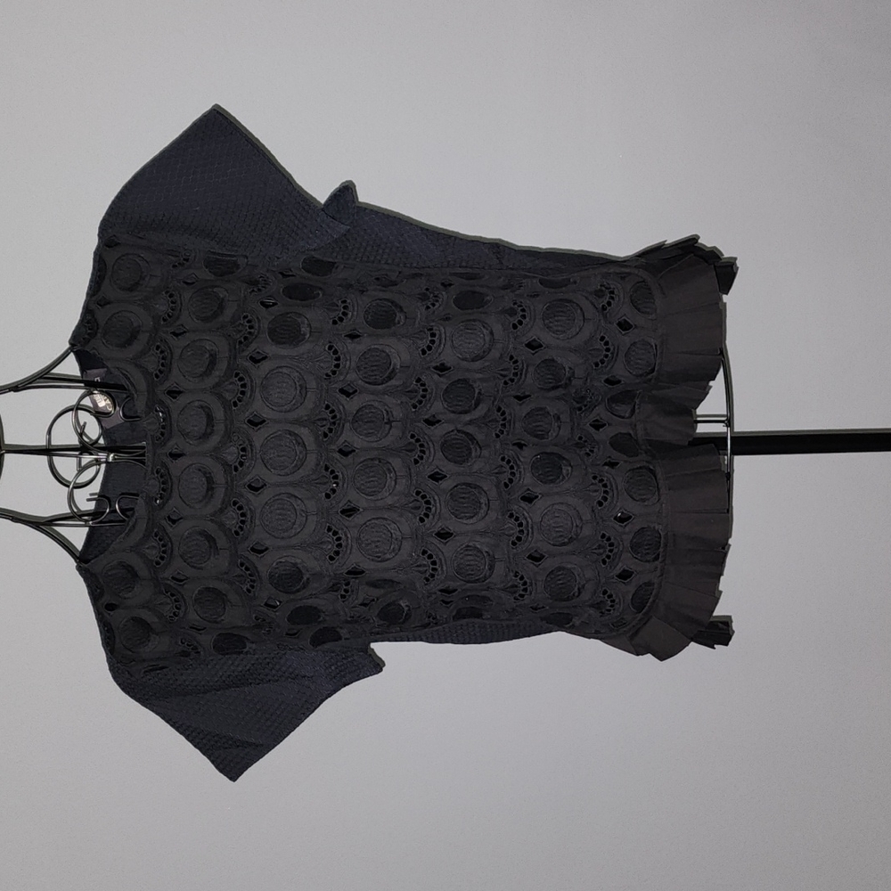 Capucci Black Pleat Ruffle Top